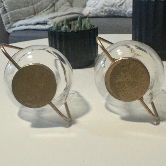 Vintage Triangular Tabletop  Glass Lantern Candle Holder - Picture 4 of 4